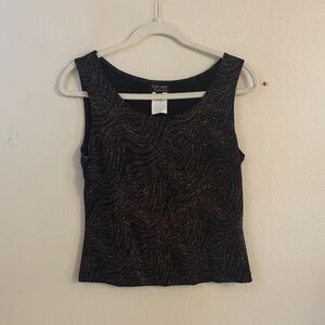 Xscape Elegant Black Tank with Gold Accents